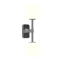 Astro Tacoma Twin Globe Wall Light Polished Chrome Globe White