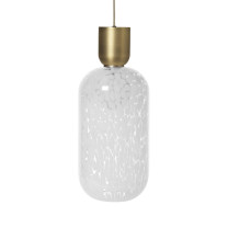 Ferm Living Collect Bell Socket Pendant Glass Tall Brass Casca