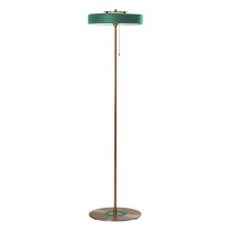 Bert Frank Revolve Stem Floor Lamp Antique Brass Green