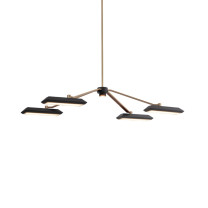 Bert Frank Rinato LED Linear Chandelier 4 Brushed Brass Black