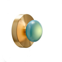 SkLO Dot 1x Wall Light - New Blue/ Brushed Brass On