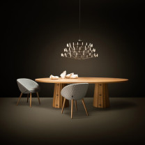 Moooi Coppelia Suspended LED Chandelier Above Table
