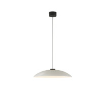Santa & Cole HeadHat Plate LED Pendant - Medium, White, Black Surface Canopy
