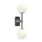 Astro Tacoma Twin Globe Wall Light Polished Chrome Globe Ribbed White