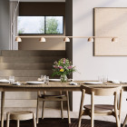 Northern Blush Rail LED Pendant Light 5 Warm Beige over table