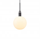 Buster + Punch Forked Glass Globe Pendant Large Opal Glass Gun Metal