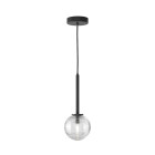 Astro Tacoma Pendant Matt Black Tacoma Ribbed Clear