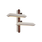 Bert Frank Rinato LED Double Wall Light Left Dark Bronze White