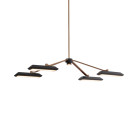 Bert Frank Rinato LED Linear Chandelier 4 Antique Brass Black