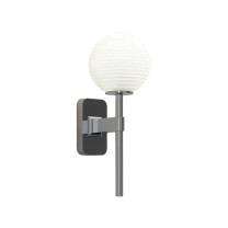 Astro Tacoma Single Globe Wall Light Polished Chrome Tacoma Ribbed White