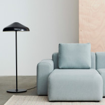 HAY Pao Steel Floor Lamp Black Beside Sofa