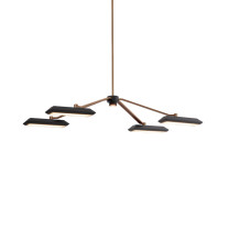 Bert Frank Rinato LED Linear Chandelier 4 Antique Brass Black