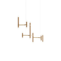 Hollis + Morris Molecule Chandelier - 3Y, Natural Oak/Brass