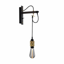 Buster + Punch Hooked Nude Wall Light - Graphite & Brass with Crystal Bulb