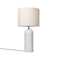 Gubi Gravity XL Floor Lamp White Marble Canvas Low