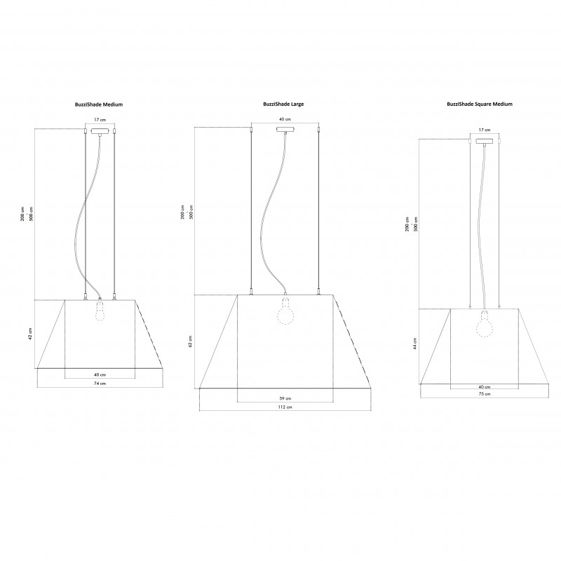 Specification image for BuzziSpace BuzziShade Pendant