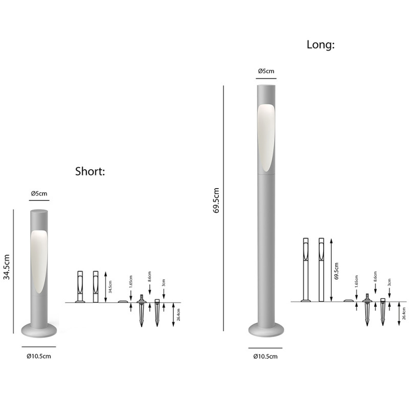 Specification Image for Louis Poulsen Flindt Garden Bollard LED Light