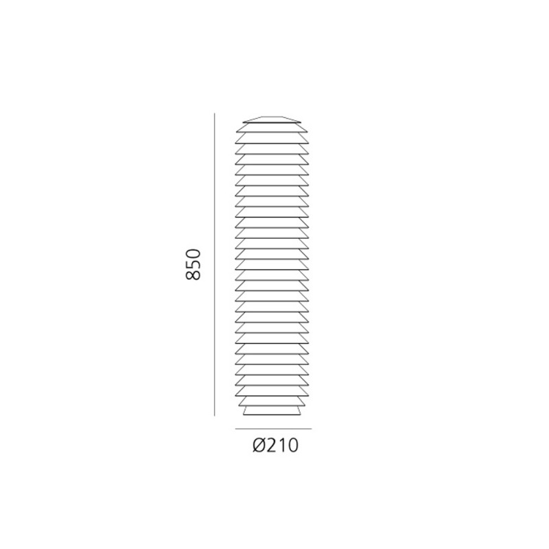 Specification image for Artemide Slicing Bollard LED Outdoor Floor Light