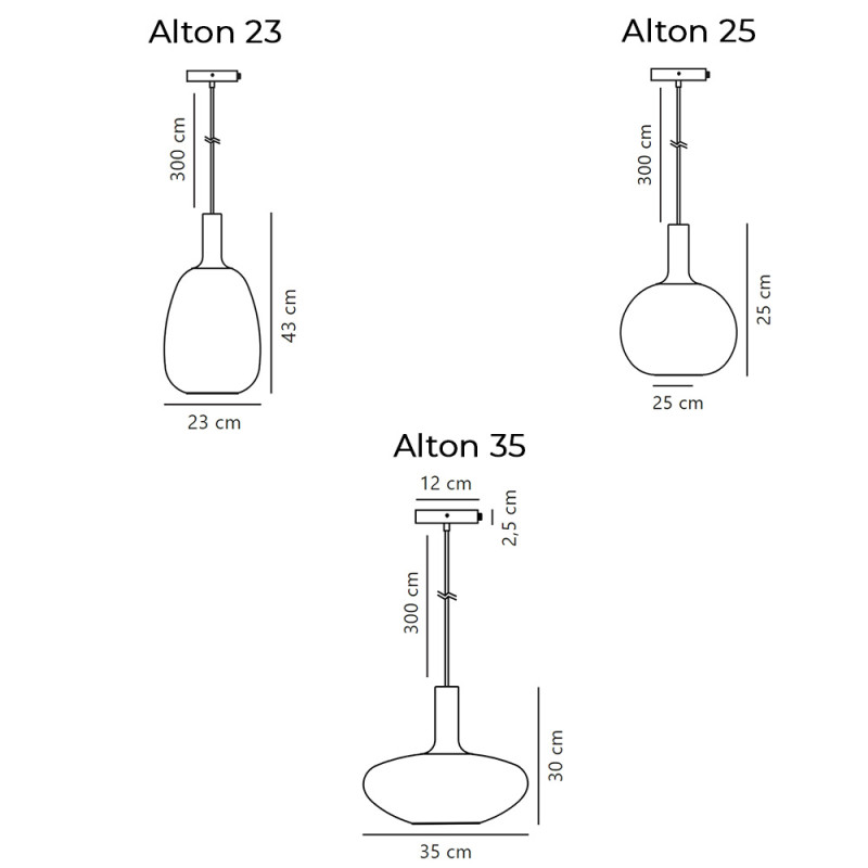 Specification image for Nordlux Alton Pendant