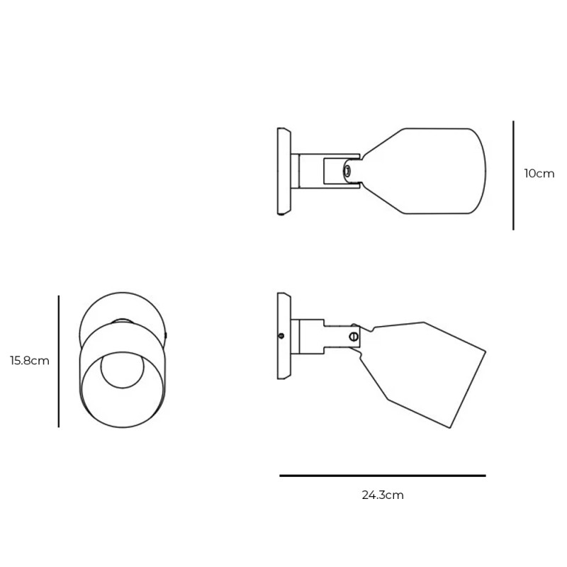 Specification Image for Normann Copenhagen Klip Wall Light