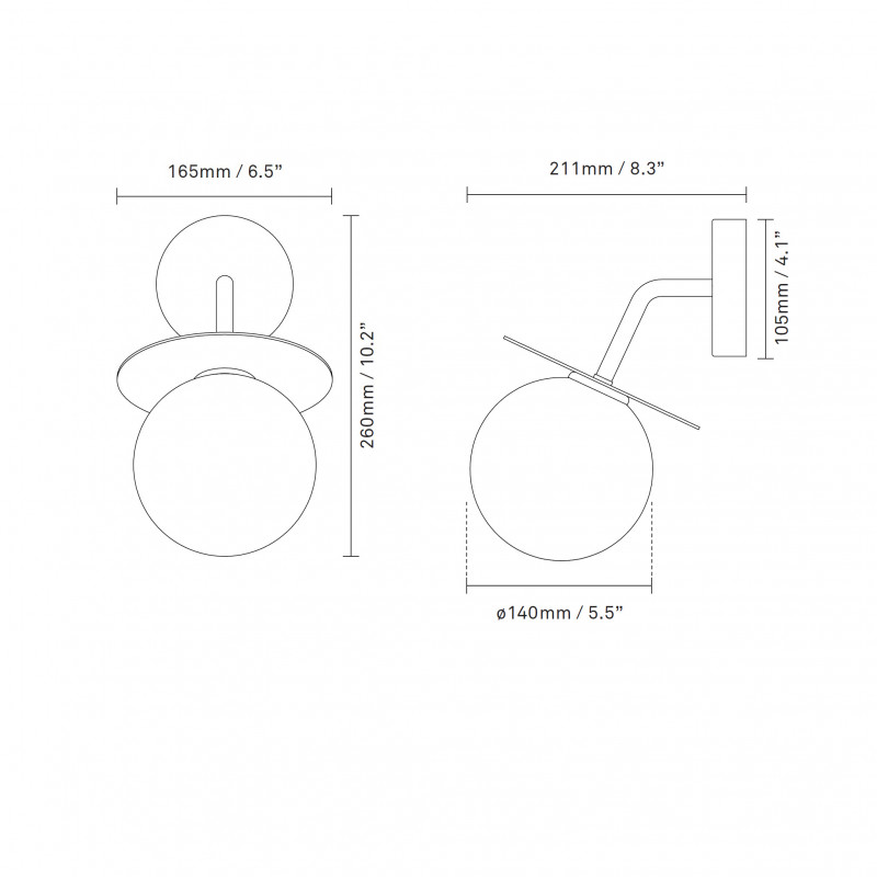 Specification image for Nuura Liila Outdoor Wall Light