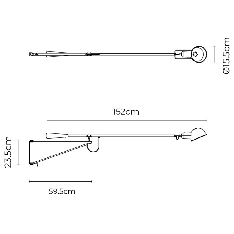 Specification Image for Flos 265 Small Wall Light