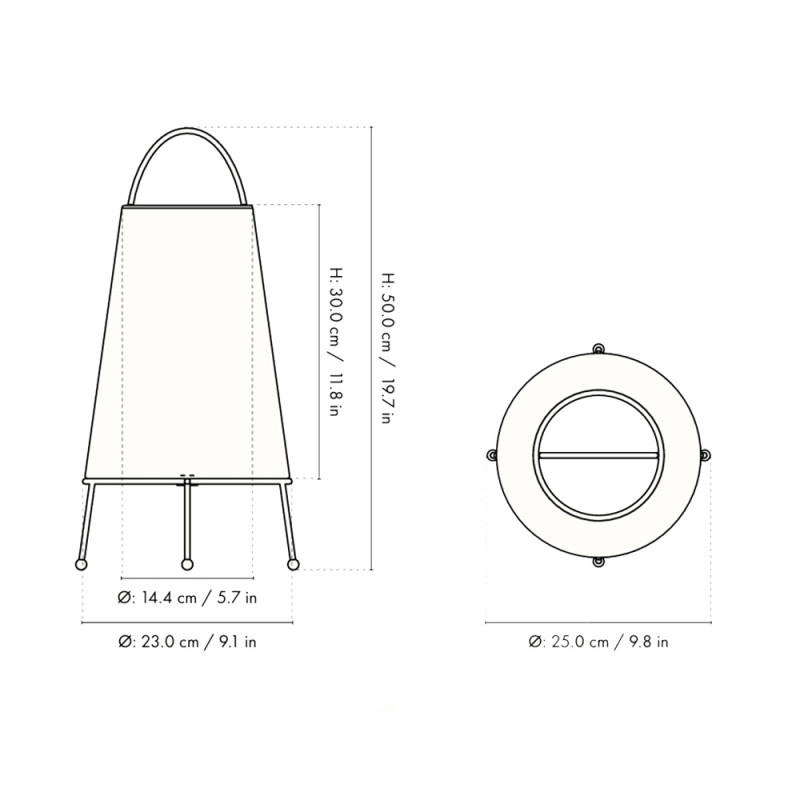 Specification Image for Ferm Living Porti Braided LED Portable Lamp