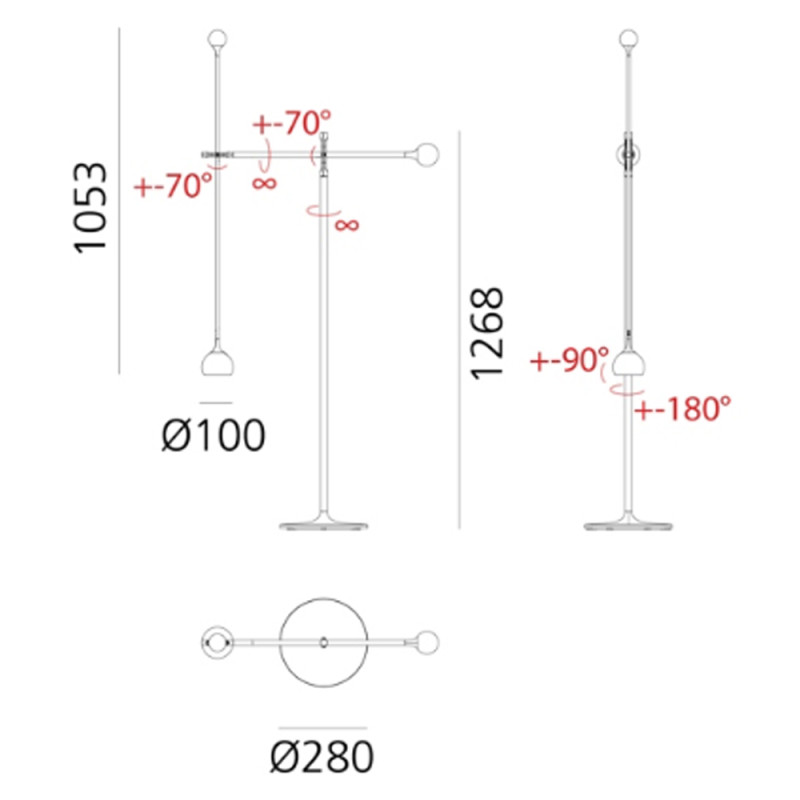 Specification Image for Artemide Ixa LED Floor Lamp
