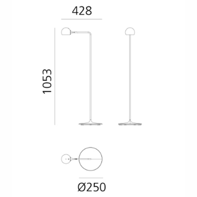 Specification Image for Artemide Ixa LED Reading Floor Lamp