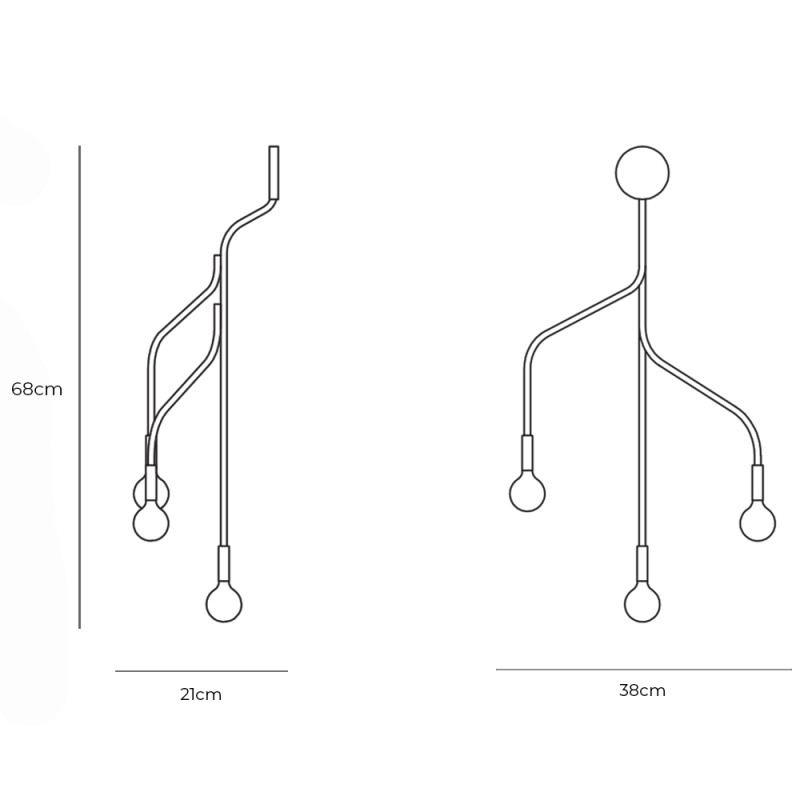 Specification Image for Normann Copenhagen Vekst Wall Light