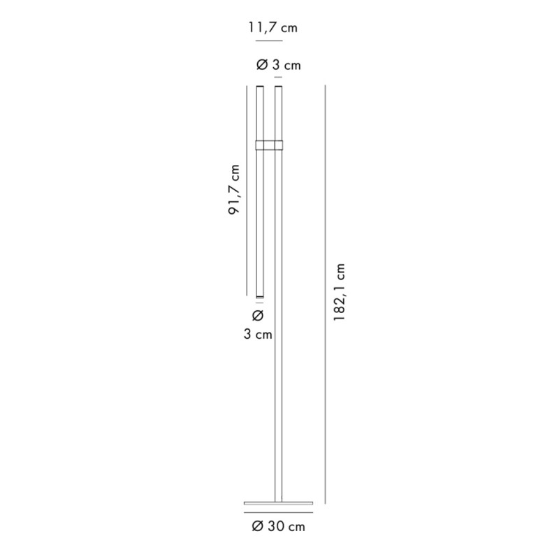 Specification Image for Axolight Paralela LED Floor Lamp