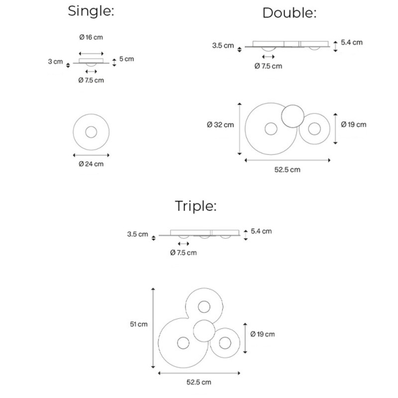 Specification Image for Lodes Bugia LED Ceiling Light