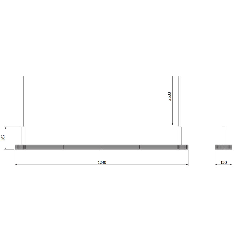 Specification Image for Zero Sprinkle Linear LED Suspension Light