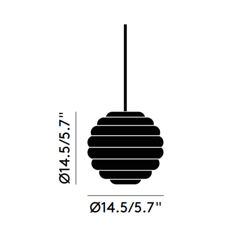 Specification Image for Tom Dixon Press Mini Sphere LED Pendant