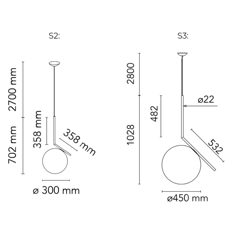 Specification Image for Flos IC 10 Year Anniversary Pendant