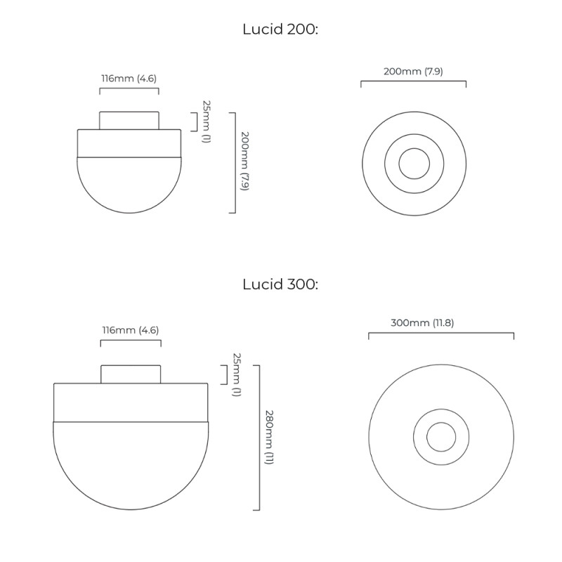 Specification Image for CTO Lighting Lucid Ceiling/Wall Light