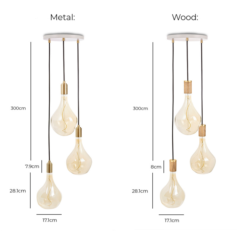 Specification Image for Tala Voronoi II Triple Pendant