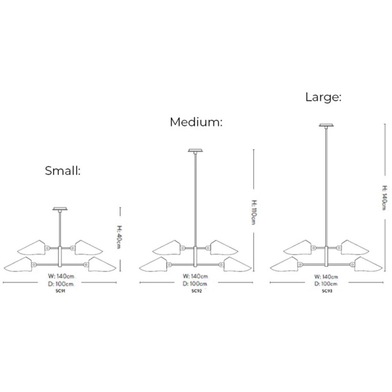 Specification Image for &Tradition Bonnet Chandelier