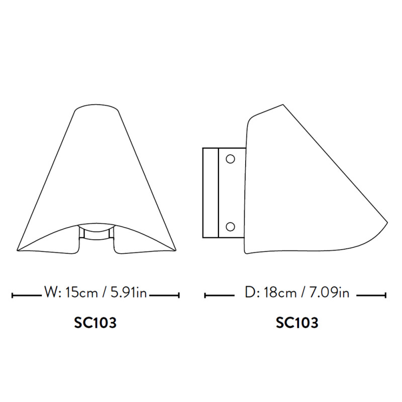 Specification Image for &Tradition Bonnet Wall Light