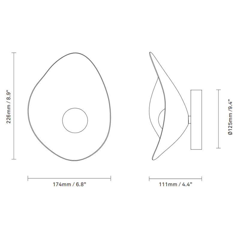 Specification Image for Nuura Florii 1 LED Wall Light