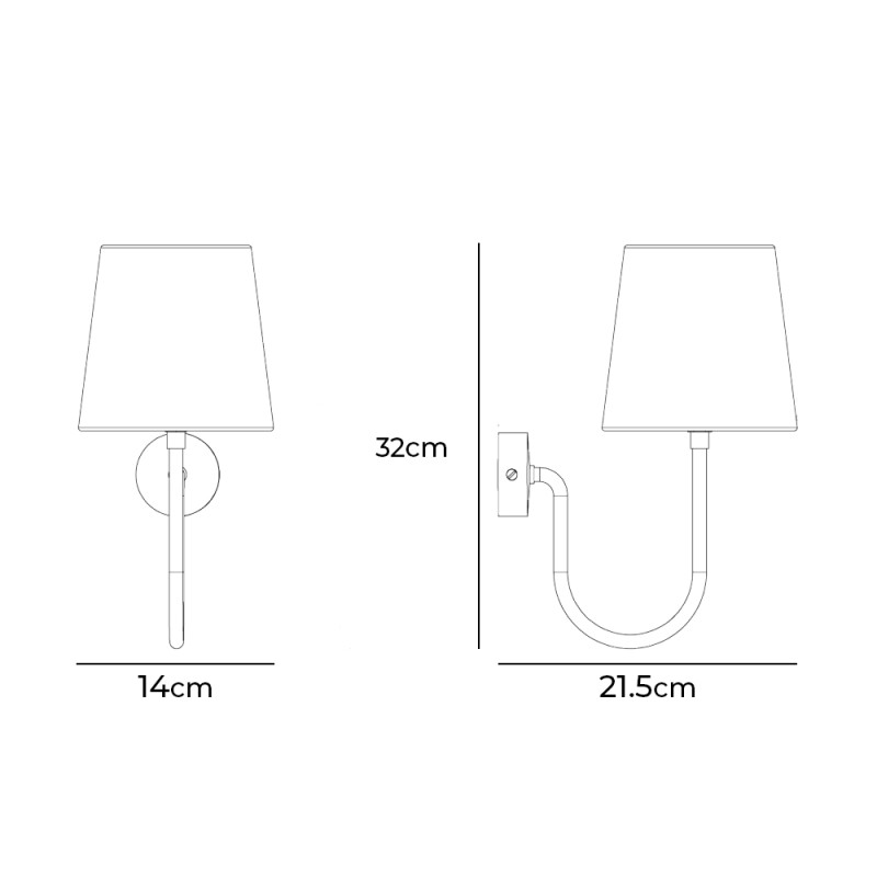 Specification Image for Porta Romana Bonny Wall Light