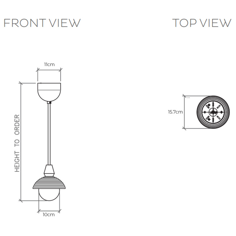 Specification Image for Bert Frank Eos Pendant Single