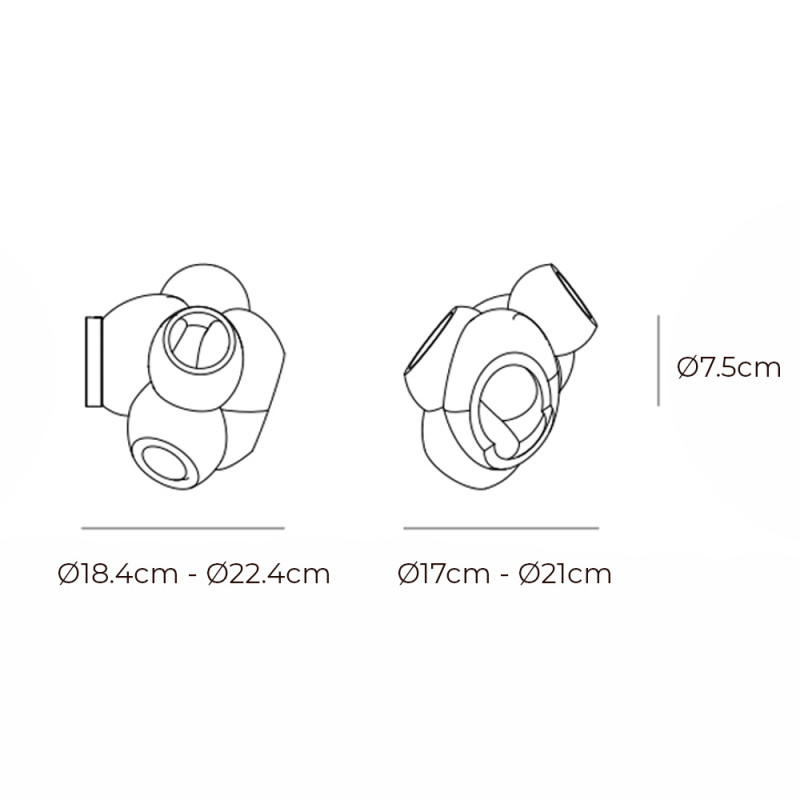 Specification Image for Bocci 100sbrass LED Wall / Ceiling Light