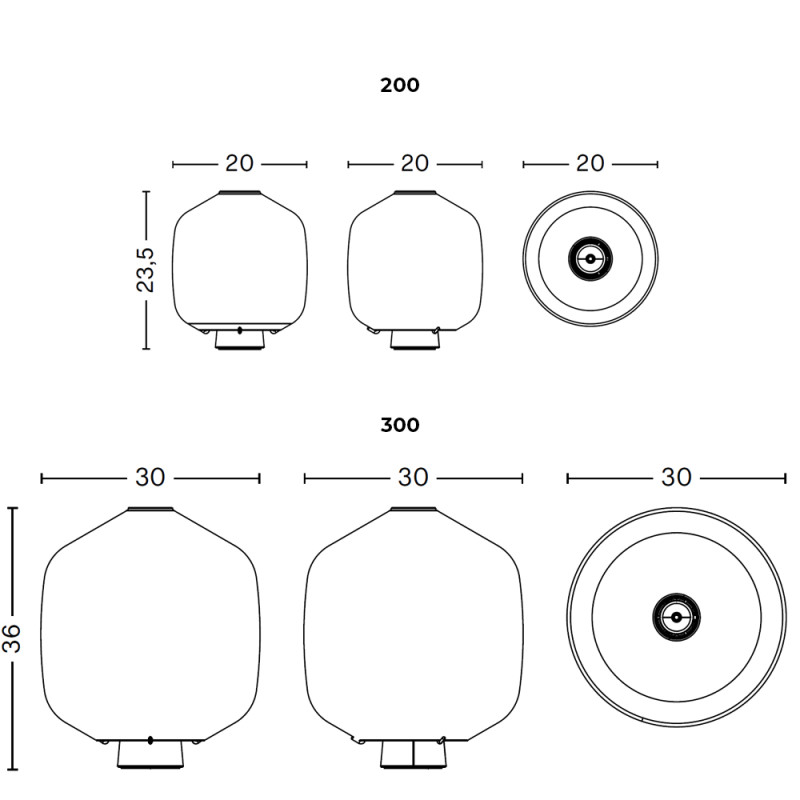 Specification Image for HAY Buoy Table Lamp