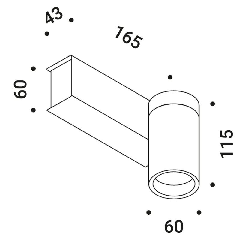 Specification Image for Davide Groppi Dot P 51 Surface Spot Light