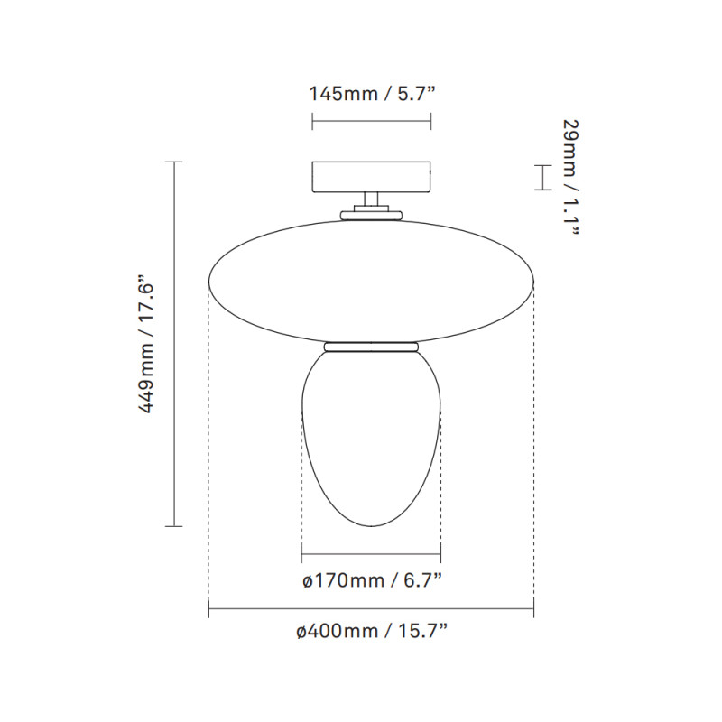 Specification Image for Nuura Rizzatto 42 Ceiling Light
