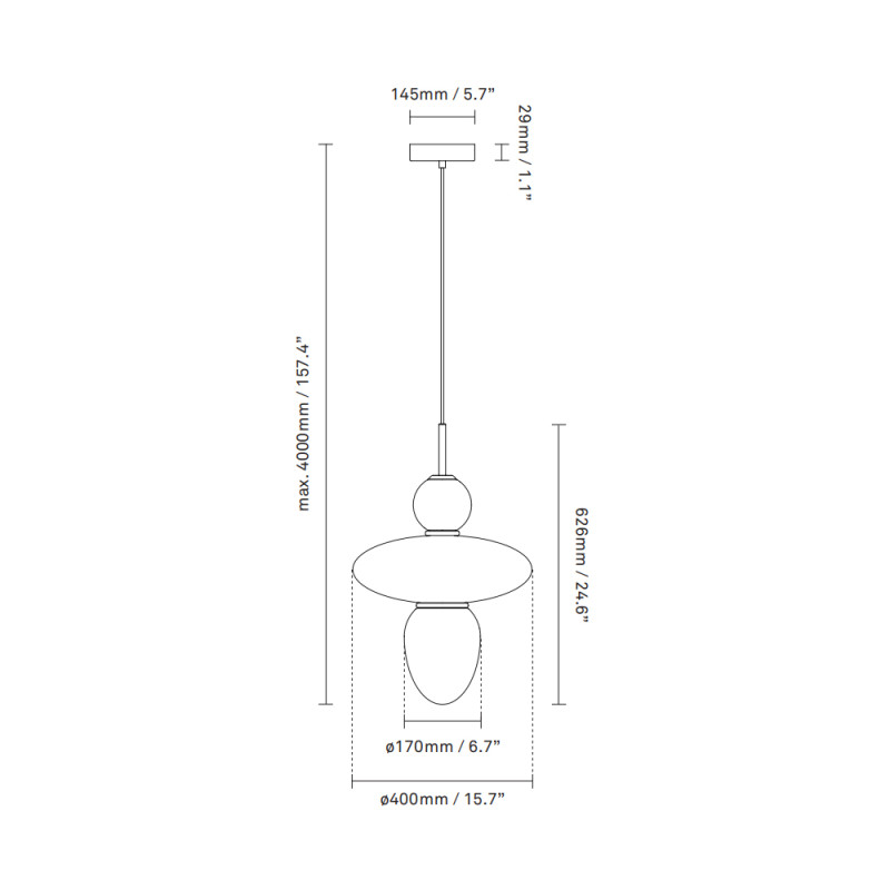 Specification Image for Nuura Rizzatto 43 Pendant Light