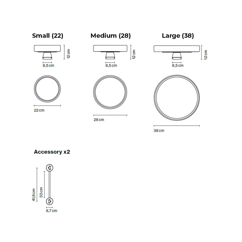 Specification Image for Marset Caramel Double LED Wall Light