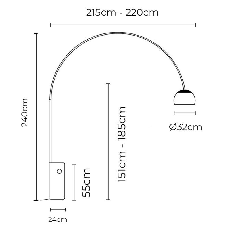 Specification Image for Flos Arco K Special Edition Floor Lamp
