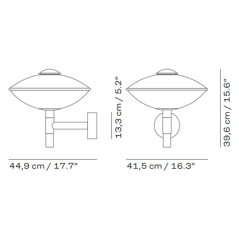 Specification Image for Fritz Hansen HL Wall Light